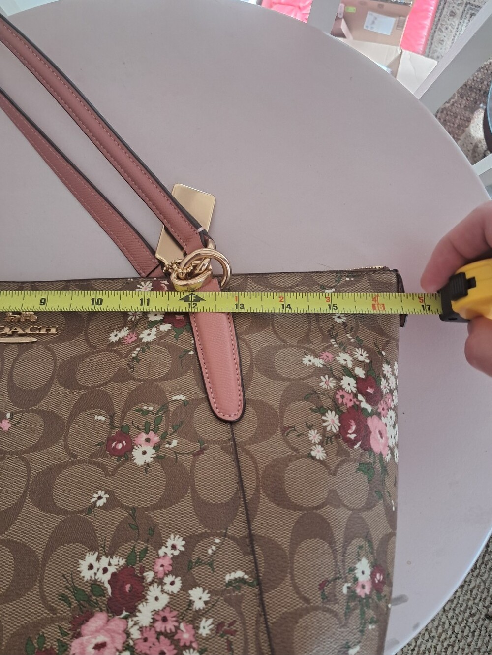 Coach Women's Purse Ava Tote Floral Monogram Signature Canvas Designer - Picture 10 of 11